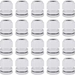 uxcell M25x1.5 Cable Gland 12mm-15mm Wire Hole Waterproof Nylon Joint Adjustable Locknut with Washer White 20pcs-picture-7