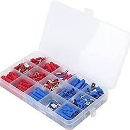 Wire Terminal Assortment Kit, Good Conductivity Multiple Types 200Pcs Copper Tinned Contacts Wires Crimp Connectors for Electrician Wiring-image-79