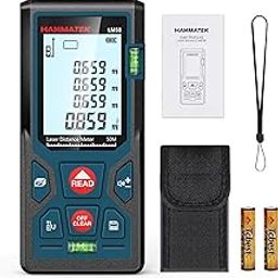 165ft/50m Laser Measure Ft/in/M Switching LM50 Laser Measurement Tool Devices with 2 Bubble Levels Distance Meter,Large Backlit LCD-17