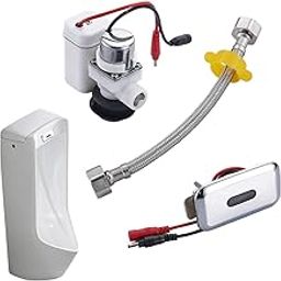 Serplex® Wall Mounted Stainless Steel Automatic Urinal Flush Sensor Set for Public Toilet, Home, Office, Bathroom with Dual Power Supply Mode Chrome Plated-17