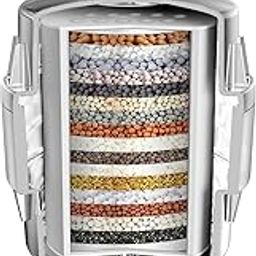 20 Stage Shower Filter for Hard Water, Remove Chlorine Heavy Metals and Other Impurities, Improve Skin Hair, Fit Most Handheld Showerhead Fixed Rainfall (Chrome Polished)-image-4