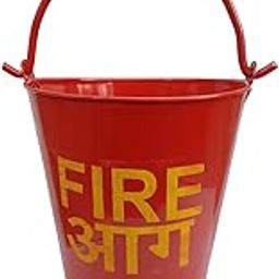 Fire Shape Industries Galvanized-Iron Safety Fire Bucket for Fireplace Burning Wood Indoor Outdoor Ashes Carrier Container 9L Red -Pack of 1-image-34