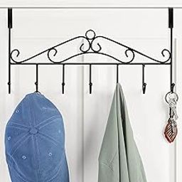 Pivalo Hook Hanger Over The Door Hanging Rack Multipurpose for Clothes Towels Coat Bags Durable & Lightweight (7 Hooks)-image-34