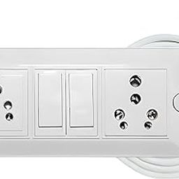 ELEGANT CASA 6+16 Amp Electric Extension Board with Cord 2 Socket with Individual Switches for Small and Medium Appliances for Home and Office with 16 Amp Plug Top 3 Core 2.5 Mm,15 Meter Copper Wire-60