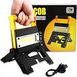 Murcy 12W LED Work Light: Rechargeable Folding Floodlight, 1000 Lumens, Portable Trouble Light, 4400mAh Battery, 360° Rotatable Stand, Adjustable Mechanic, Mustered Green for Car Home-20