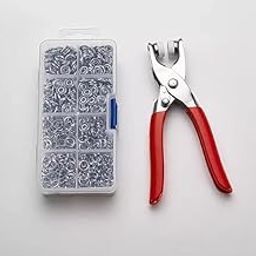 nimisha Grommet Setting Tool Kit with Pliers and 100 Metal Eyelets, Red and Silver-image-105