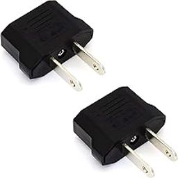 2-Pin Flat to Round US Conversion Plug, Compact Electrical Adapter for Home and Travel Use, Durable and Easy to Use (Pack of 2)-53