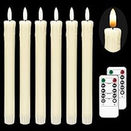 JOIONE Flameless Candles with Timer Remote, Dripping Wax Battery Operated Candles 6Pack Flickering, Electric LED Candles, Fake Candles for Christmas Wedding Mother's Day-Ivory-picture-10