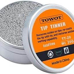 TOWOT Medium Tip Tinner For Electronics Soldering, Iron Tip Cleaner and Re-Tinning Solution, Removes Oxidation, 20g-18