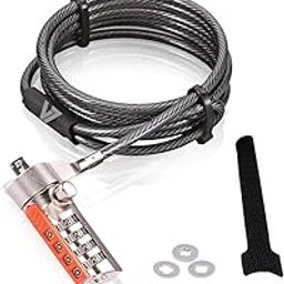 V7 SLC4000-13NB Portable Security Cable with Combo Lock - 10k resettable combinations, cut resistant cable-11