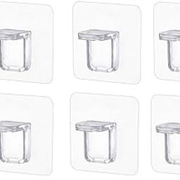 Adhesive Support Shelf Bracket || Punch Free Shelf Support Partition Hook || Wardrobe Divider Brackets Self-Adhesive and No Drilling Shelf Clip (Pack of - 6)-18