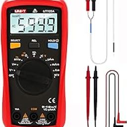 UNI-T Digital Multimeter Tester UT133A, AC DC Voltage Current Dmm Multimeter 6000 Counts Auto Ranging NCV Measures Volt Amp Ohm Capacitance Frequency Temperature, Continuity Diode Test, Palm Size-18