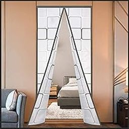 Insulated Curtain, Thermal Magnetic Self-Sealing EVA Screen, Keep Cold Out Cover Auto Closer for Kitchen, Bedroom, Air Conditioner Room, Hands Free, Fits Doors up to 38" x 84", Grey-image-55
