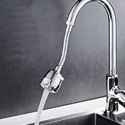Gryrus Sink Faucet Sprayer Attachment – 360° Rotatable Tap Extender with 2 Modes, Anti-Splash Nozzle Head with Hose and Universal Connector for Kitchen Sink – Silver-image-97
