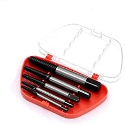 5Pcs Damaged Broken Stud Pipe, Bolts & Screws Reverse Extractor Removal Drill Bit Tool Kit (3-19 mm) for Thread Recovery-2