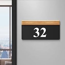 House Number Plate - 32,Door No,Laser Cut Acrylic Fixed with White Color Water proofing PVC Sticker|Easy Installation Type Double Sided Tape Fixed on Backside | Wall Stickers-image-66
