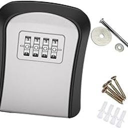 ARTISOUL® Key Lock Box Sturdy Key Storage Box For Office Outdoor House Keys Room Cards Gray | Facility Maintenance & Safety | Access Control Equipment | Lock Boxes-49