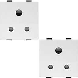 Anchor by Panasonic Roma Plus Modular Polycarbonate 2m 6A 3 Pin Round Socket (White, Pack of 2)-8