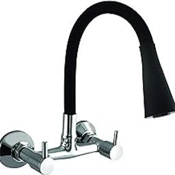 10x Brass Sink Mixer Tap for Kitchen Bl-9876 Flexible Neck Dual Flow Black Hot/Cold Facility, Chrome-image-75