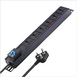 MX Extension Board 6 Outlet 3000W 15 AMP Socket with Heavy Duty (0.75 Sq.mm ISI Marked) Power Cord 10 Mtr with Dual Pole MCB SwitchChild Safety Shutter & Alumminium Extrusion Body-30