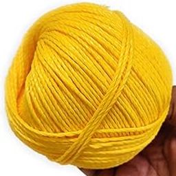 Spicado Traders PP Tuf Fishing Rope Thick Heavy Duty Nylon Virgin Plastic Twine Ball is Used for Indoor, Outdoor Purposes Clothes Drying, Packing tie Box,Fishing 100 Meters, 2.5 MM, Yellow - Pack of 1-23