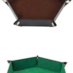 ATORSE Toy Pack of 2 Hex Dice Trays Holder Storage Box Home Leather Tray for Dice Game-Toys & Hobbies-Games-Game Pieces Parts-10