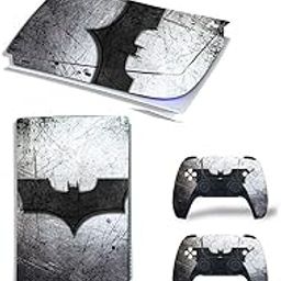 Khushi Decor Black Batman UV 3M Vinyl Sticker Decals for PlayStation 5 Disk Version Console and Two Dual Sense 5 Sticker Skins Black PS5 Skin Console and Controller Design [Video Game]-image-81