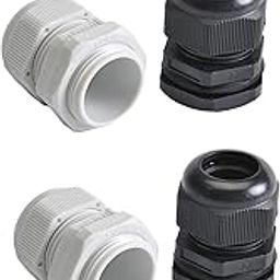 4Pcs Waterproof Plastic PG21 Cable Glands Joints Adjustable Connector Black/White for 13-18mm Dia Cable,Aicosineg-image-69