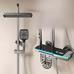 InArt Thermostatic Shower Set, Stainless Steel & Brass, Gun Grey, Real-Time Water Temperature Display, Rainfall Showerhead, Hand Shower, Bidet Gun, BathTub Spout-image-19