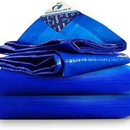TUFFPAULIN 9FT X 9FT Blue 80 GSM Tarpaulin Tirpal Tadpatri Tharpai Thadika, Extra Strong, Reinforced Eyelets, UV Resistant, 100% Waterproof, 6 Layer MLCL 3D Rib Technology-1 No.-picture-13
