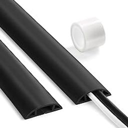Floor Cable Cover 3ft Black, LZEOY Cord Covers for Wires on Floor, Cord Hider Floor Cable Management, Extension Cord Floor Cover Low Profile, Floor Cord Cover for Office/Carpet/Floor-image-11