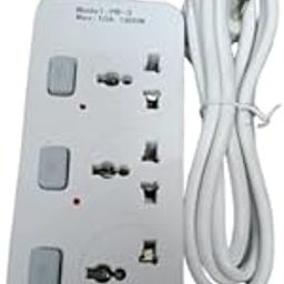 Viisolrt Extension Board with Switches 1500 W, 3 Universal Sockets, Individual Switch, Safety Shutter, 6 amp Spike Guard, LED Indicator and Safety Shutter, 5 mtr Extension Cord(Pack of -1)-image-89