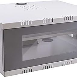 Plantex CCTV/NVR/DVR Cabinet Box/Network Rack/CCTV Box Cabinet with Lock and Keys/Server Rack with Power Socket - 3U+, (White) Transparent Glass Door dvr Box for CCTV-5