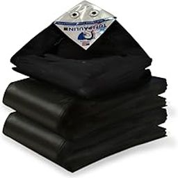 TUFFPAULIN 6FT X 9FT 120 GSM Black Tarpaulin Tirpal Tadpatri Tharpai Thadika, Extra Strong, Reinforced Eyelets, UV Resistant, 100% Waterproof Virgin, 6 Layer MLCL 3D Rib Technology-1 No., Plastic-19