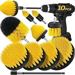 DOSOFY Power Drill Scrubber Set - 10 PCS Brush Attachment Set, Grout Attachment, Scrubber Brush Scrub Pads for Bathroom Surfaces, Shower, Tile (Drill Not Included)-image-14