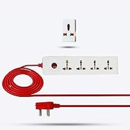 Hillgrove HGCM302M2 Power Extension Board With 4 Universal Sockets, 1 Switch, 3-Way Multiple-Pin Socket, 5 Meter Long Cable, Surge Protector for Home/Computer/Fridge-84