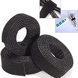 Aeoss Cable Straps 5 Roll Reusable Cable Ties Hook & Loop Nylon Fastening Tape Wire Organizer for Power Wire Management Self Gripping Cord Rope Holder-83