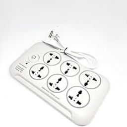 Fabulik Fashion Universal Extension Board with 6 Multi Plug Sockets & Power Switch – Heavy Duty Power Strip for Home, Office & Appliances | 6Amp Surge Protector | White Extension Box with 3-Pin Plug-6