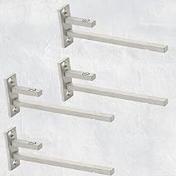 Vmd 6" Heavy S.S Adjustable 10 mm Road F Type Glass self Bracket, Support, Holder for 6 to 12 mm Glass, Acrylic, MDF Bord,(Finish:- Matt) (Pack of 4)-image-20