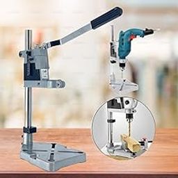 Galaxe Drill Press Stand For Hand Drill, Adjustable Bench Clamp Drill Press Floor Stand Workbench Repair Tool for Drilling Collet Workshop,Single Hole Aluminum base (for Small Jobs)-image-35