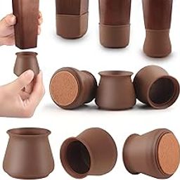 ROMILAS 8 Pcs Silicone Chair Leg Protectors, Felt Furniture Pads for Hardwood Floors, Rubber Covers for Wooden Floors (8)-image-38