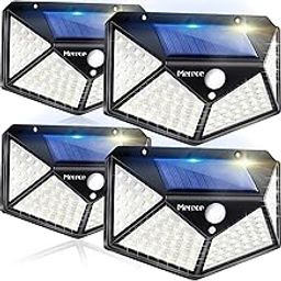 Solar Lights Outdoor 4 Pack, 100LED/3 Modes 270° Lighting Angle Motion Sensor Security Lights, IP65 Waterproof Wall Lights Solar Powered, Bright for Backyard Garden Fence Patio Front Door-picture-6