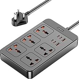Ambrane Extension Board, 4 Type C, 2 USB, 5 International Power Sockets, 2500W Output, Long Cable, Wall Mount Option, Supports Laptop Charging for Office, Home Appliances (SmartStrip 2 Pro, Black)-13