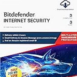 Bitdefender - 3 Computer,3 Years - Internet Security | Windows | Latest Version | (Single Activation Code) Email Delivery in 2 Hours- No CD |-5