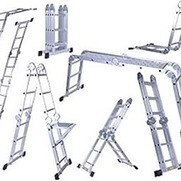 Amaze (12 Ft.) Folding Multipurpose House Hold Industrial Multi Utility Aluminium Step Self Supported Platform Ladder (360 Cm)-picture-19