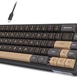 RK ROYAL KLUDGE R65 Wired Gaming Keyboard with Volume Knob, 60% Percent RGB Backlit Mechanical Keyboard Gasket Mount with PBT Keycaps, MDA Profile, QMK/VIA, 66 Keys Hot Swappable Cream Switch, Black-picture-15