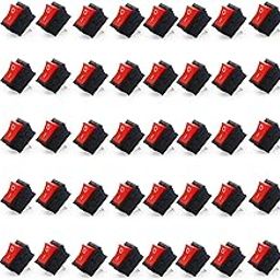 Small Mini Boat On/Off Rocker Switch Snap-in 2-Pin Red Plastic Button 50 SETS-image-36