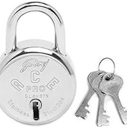 Godrej Locks I Ace Pro 5 Levers 48mm Round Padlock I 3Keys I for aldrops, Lockers, toolboxes, Cycle Cable Ends, Collapsible Grills, Wooden cupboards, suitcases I Silver Finish | 1 Year Warranty-14