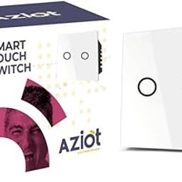 AZIOT SMART MODULAR 2 GANG TOUCH SWITCH (16amp Each) - GLASS (Not Acrylic): Elevate Your Home with Effortless Control (Fits in Anchor Roma Classic and similar plates)-1