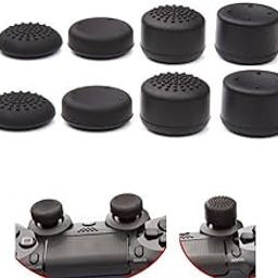 8 Pcs Black Silicone FPS Thumb Grip Set Joystick Thumbstick Cap for Sony PS Series 2,3,4,5, Xbox Series S X Controller Grip Multi Player 4 Pairs/8 Pcs Controller Joystick Caps-16